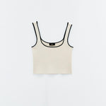Top cropped con bordatura in contrasto SSEM5001 PANNA ELEH 
