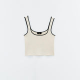 Top cropped con bordatura in contrasto SSEM5001 PANNA ELEH 