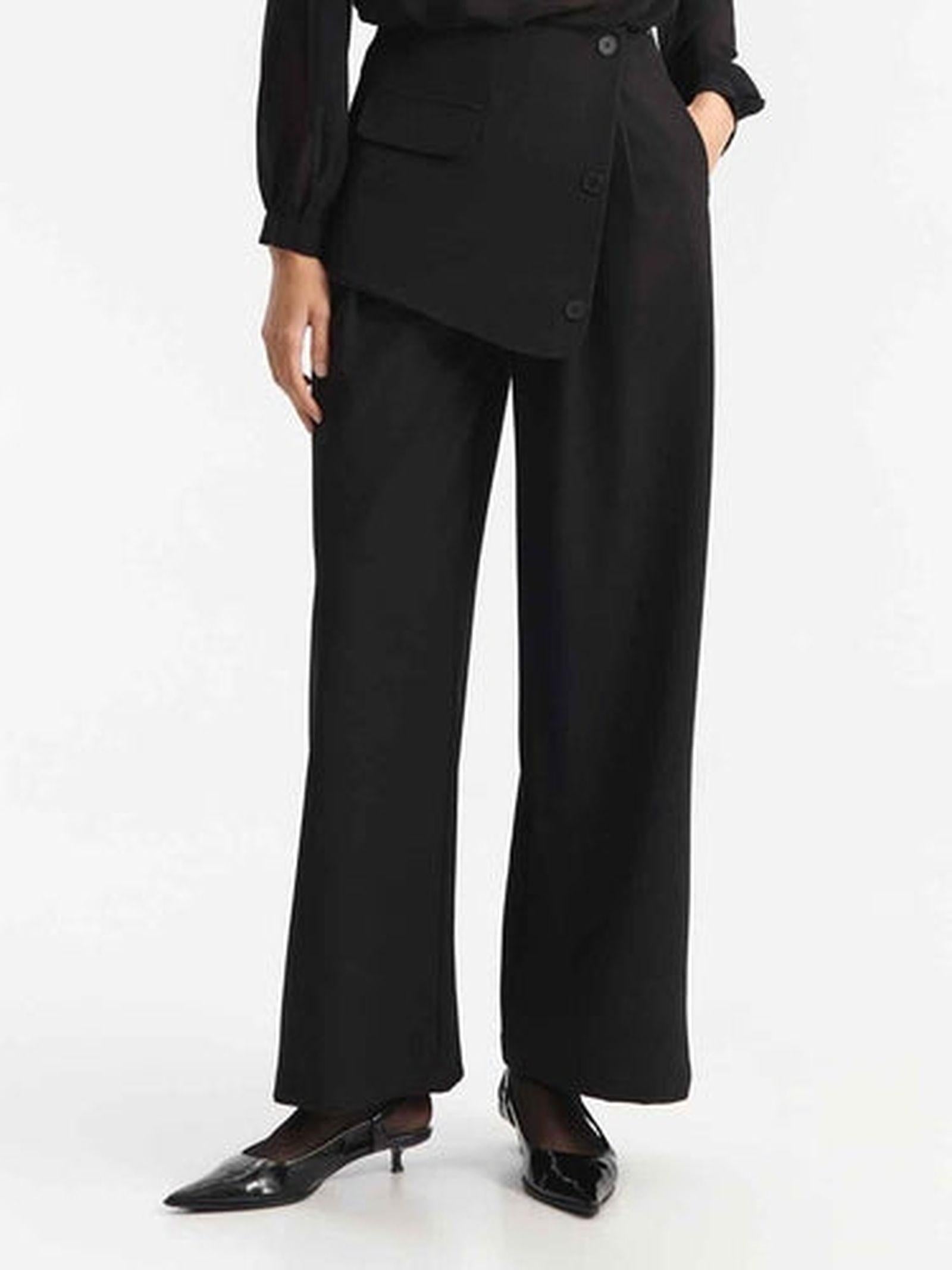 Pantaloni con tessuto sovrapposto EFW250183 NERO ELEH 