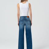 Jeans wide leg con lavaggio medio