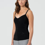 Top a canotta con strass
