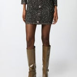 Minigonna in maglia bouclè con paillettes