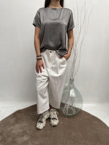 T- shirt girocollo satinata - Ofelia