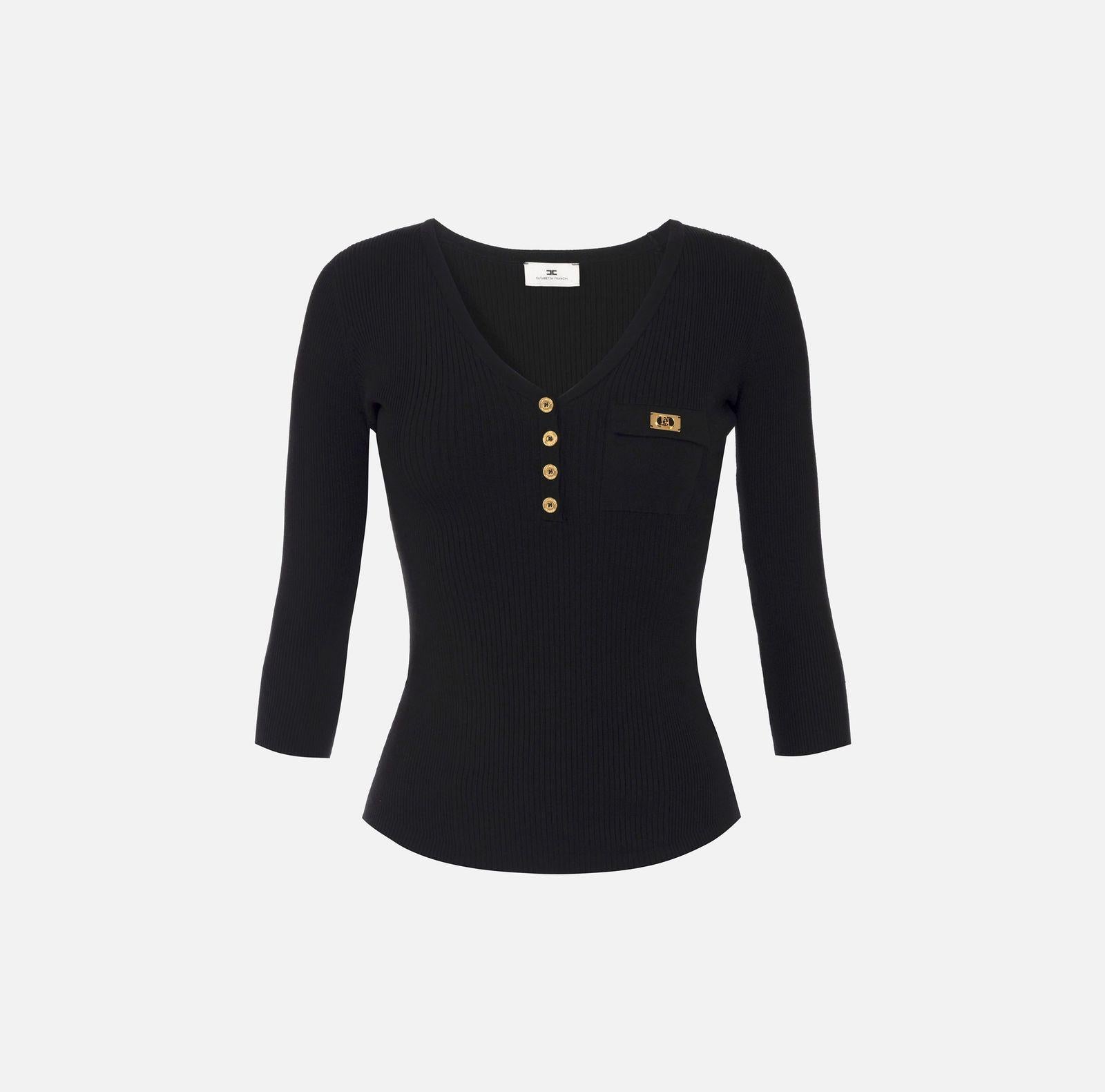 Maglia in misto seta - Elisabetta Franchi MK62B51E2 110 ELISABETTA FRANCHI 