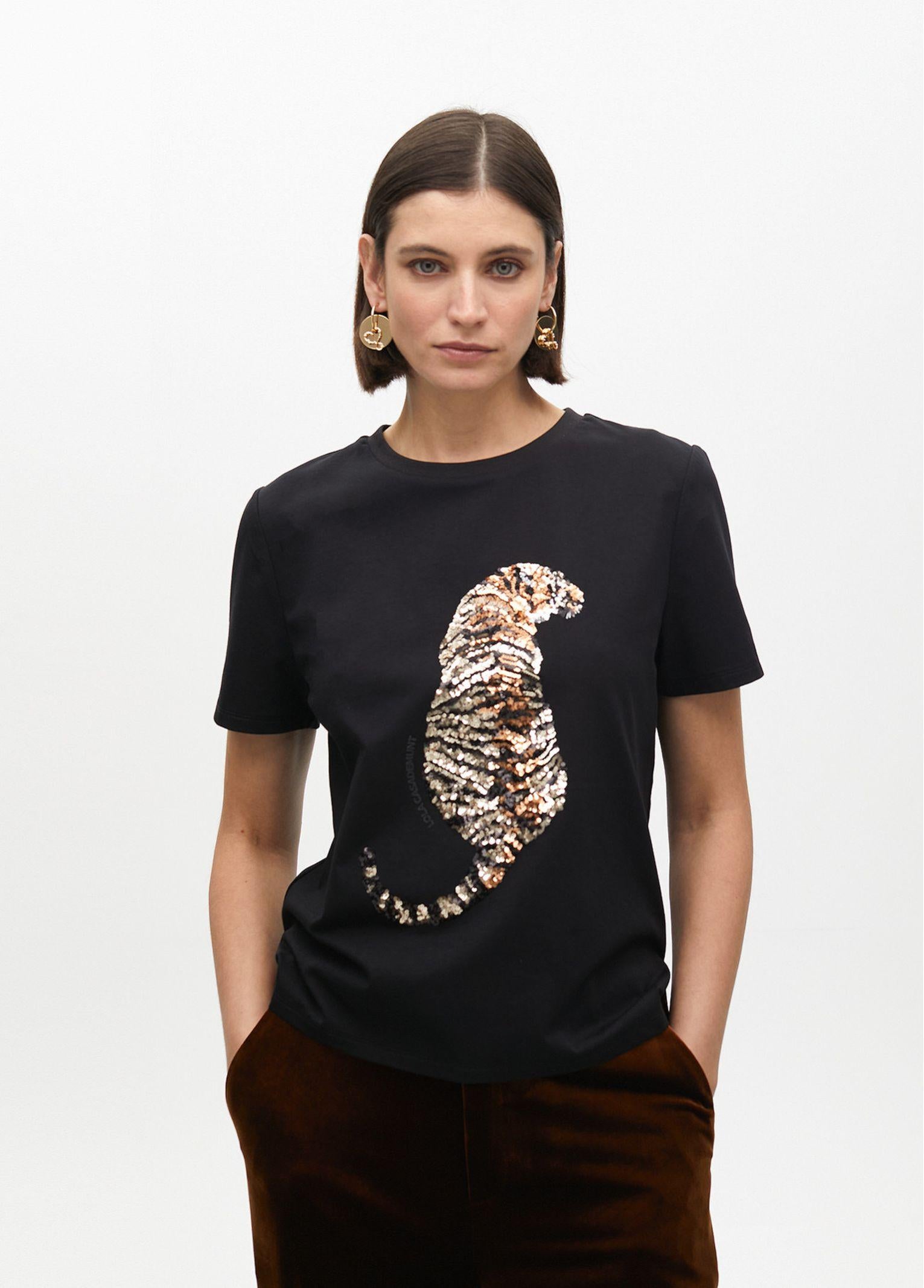 T-shirt con paillettes LF2515027 00N LOLA 