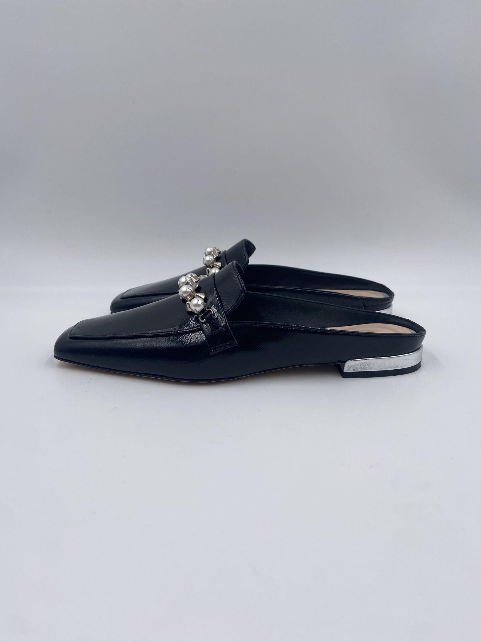 Sabot con perle e borchie 602 NERO CHIARINI 