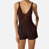 Body in maglia traforata - Elisabetta Franchi BK80W61E2 644 ELISABETTA FRANCHI 