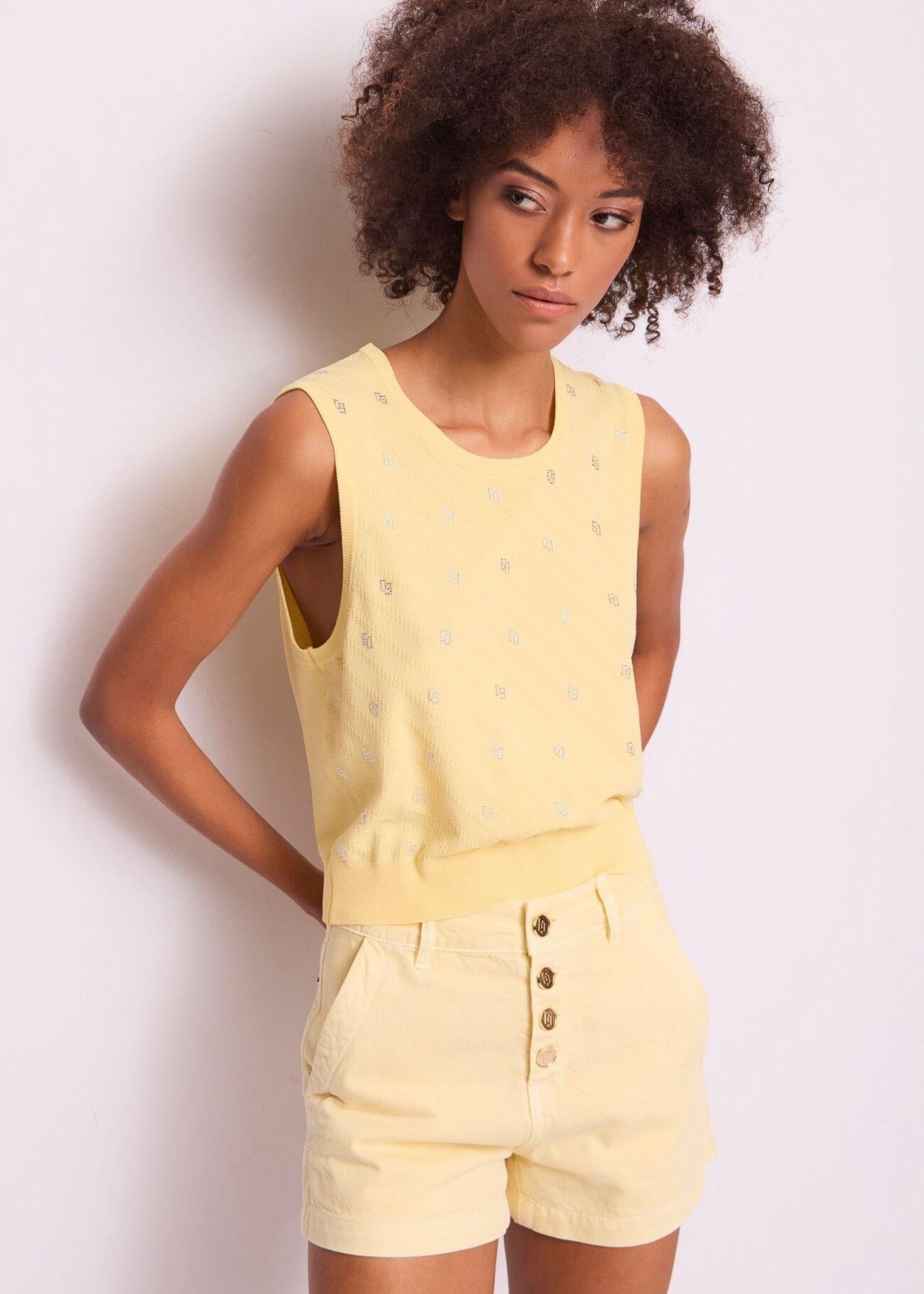 Gilet in maglia con strass 511BD53004 2722 GAUDI' 