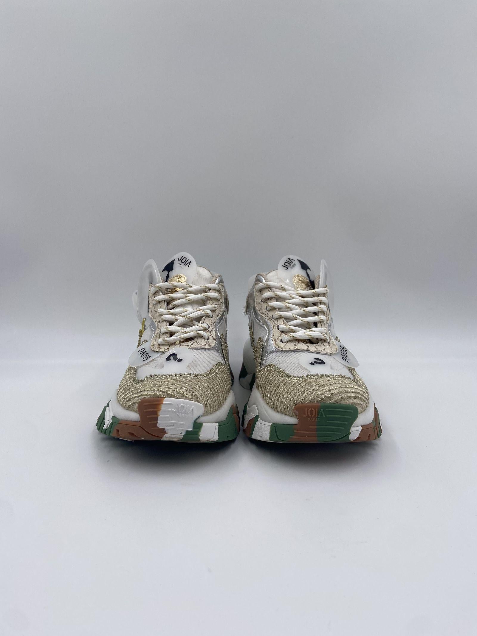 Sneakers bianco e oro F033A0101 01 JOIAPARIS 