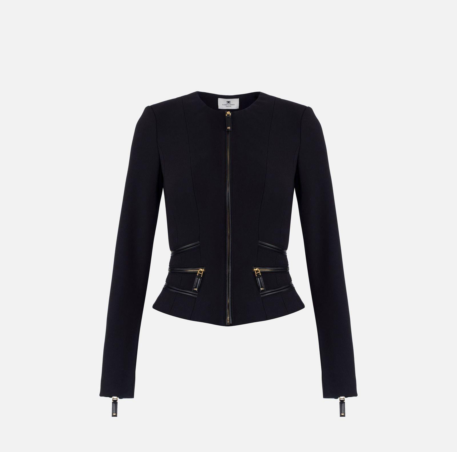 Giacca con dettagli zip - Elisabetta Franchi GI17356E2 110 ELISABETTA FRANCHI 