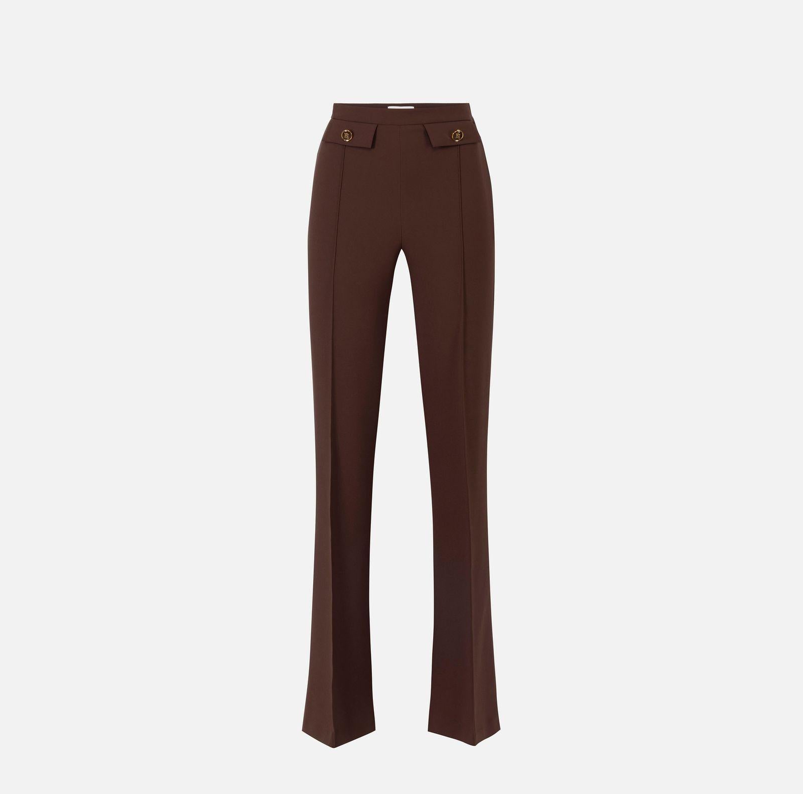 Pantalone palazzo con patte - Elisabetta Franchi PA12156E2 EA3 ELISABETTA FRANCHI 
