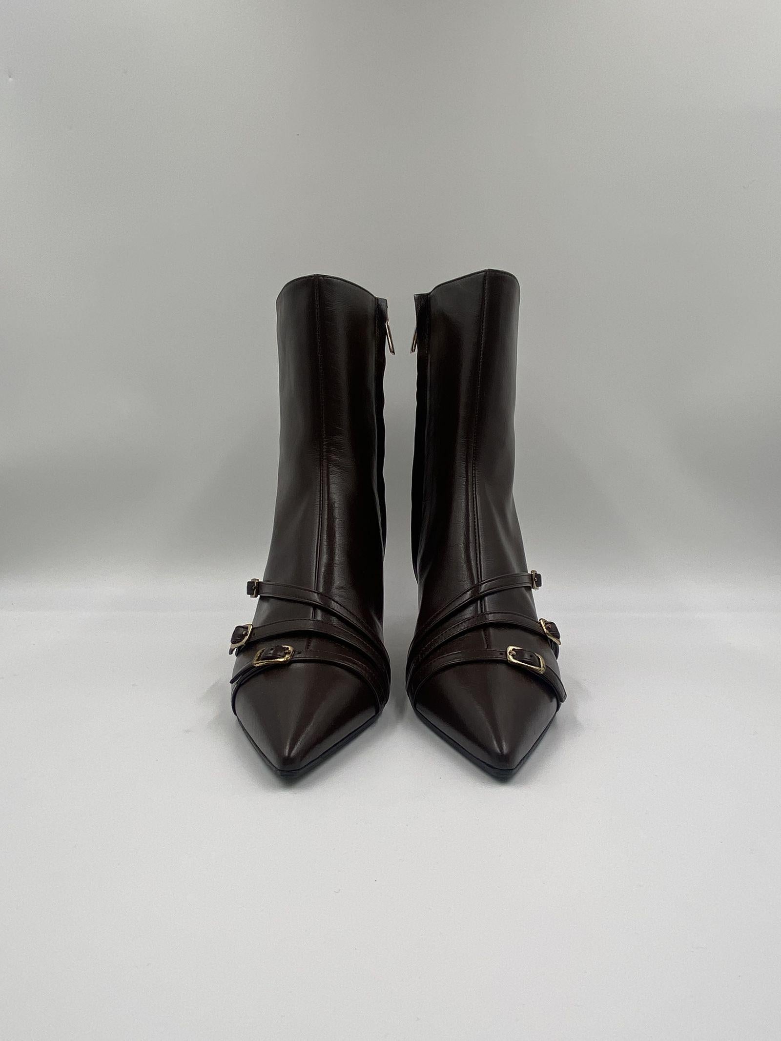 Stivaletto  moro con cinturini 9559 MORO SPAZIO MODA 