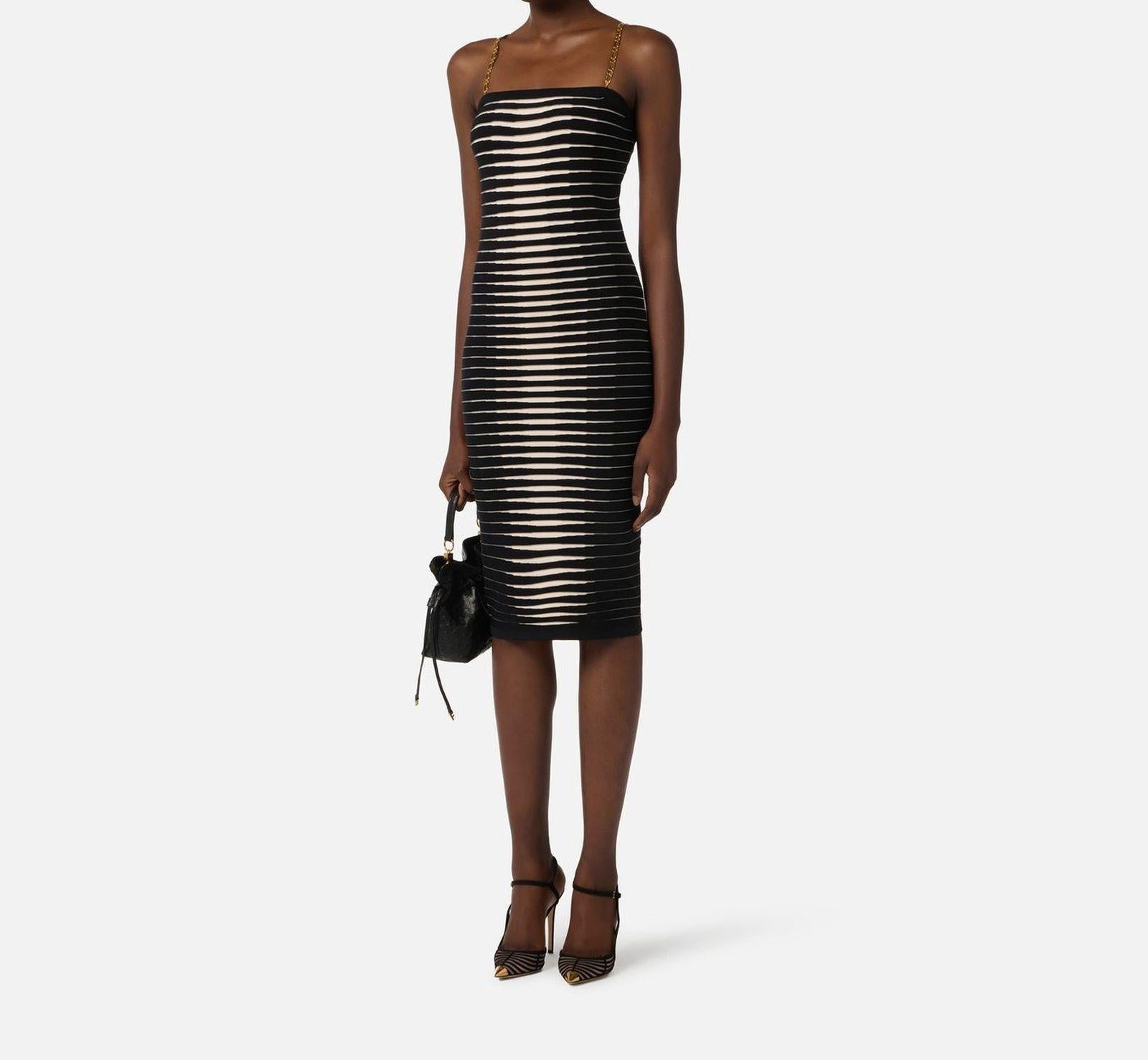 Abito con zebra jacquard - Elisabetta Franchi AM99S61E2 685 ELISABETTA FRANCHI 