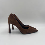 Dècolletè in pelle scamosciata 2470 CIOCCOLATO SPAZIO MODA 