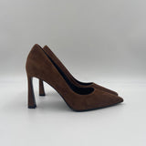 Dècolletè in pelle scamosciata 2470 CIOCCOLATO SPAZIO MODA 