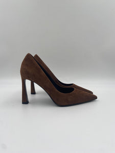 Dècolletè in pelle scamosciata