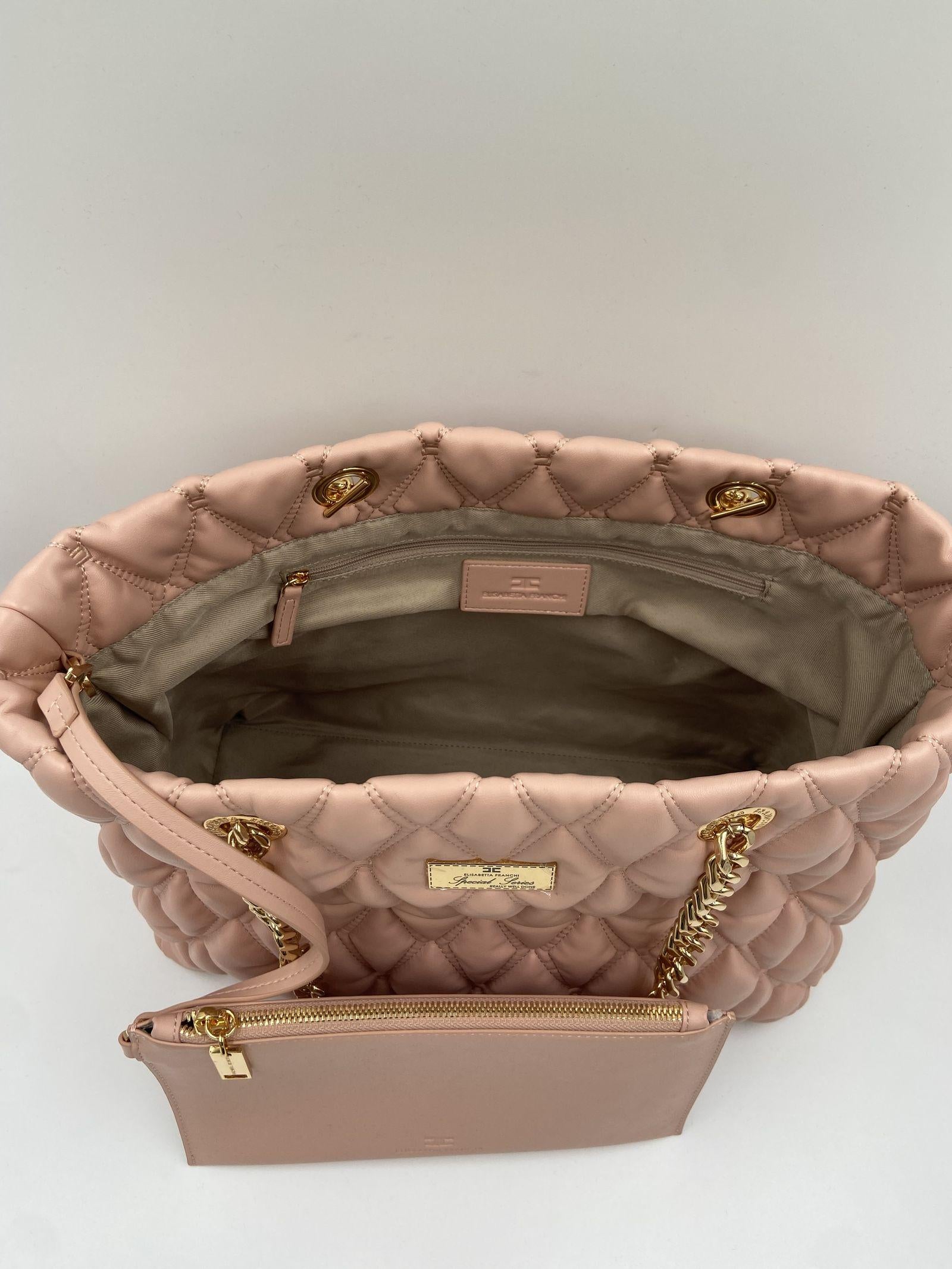 Borsa shopper grande in tessuto embossed - Elisabetta Franchi BS64A47E2 181 ELISABETTA FRANCHI 