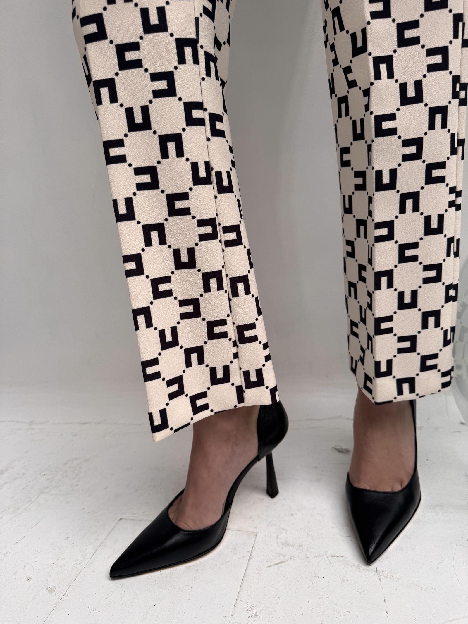 Pantalone logato con fusciacca - Elisabetta Franchi PAS1641E2 E84 ELISABETTA FRANCHI 