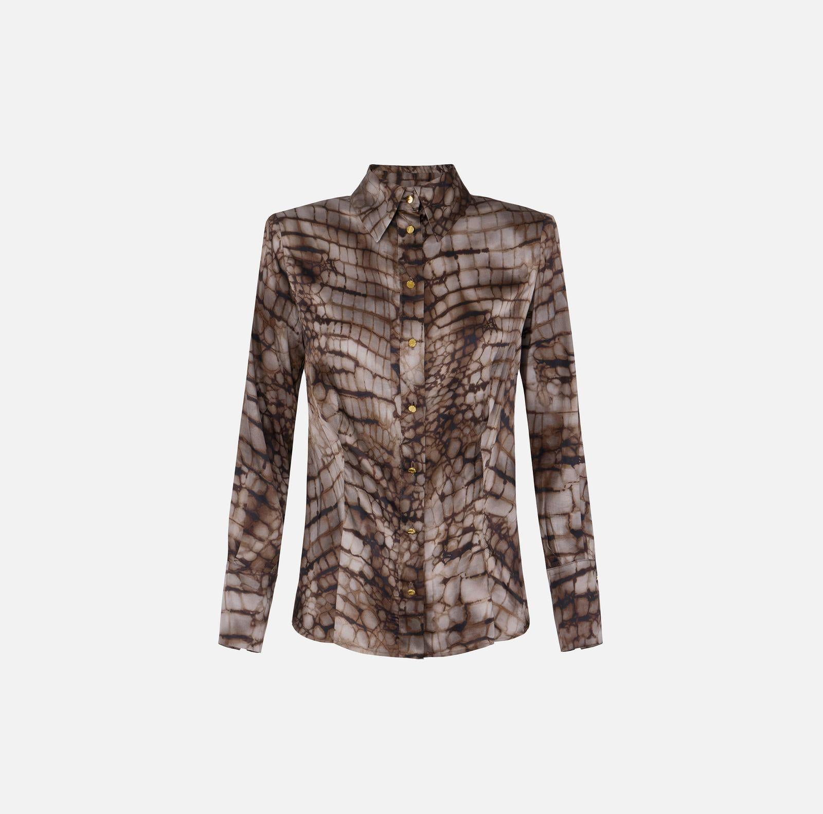 Camicia con stampa alligatore - Elisabetta Franchi CA13161E2 644 ELISABETTA FRANCHI 