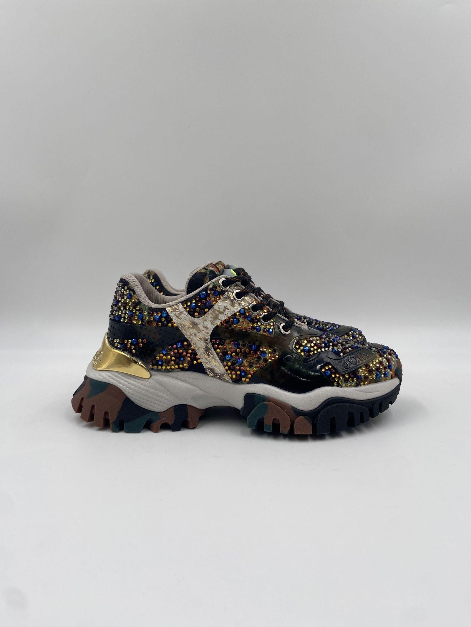 Sneakers Jewel nero e verde 2502070 NEROORO JOIAPARIS 
