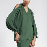 Blusa camicia in crepe