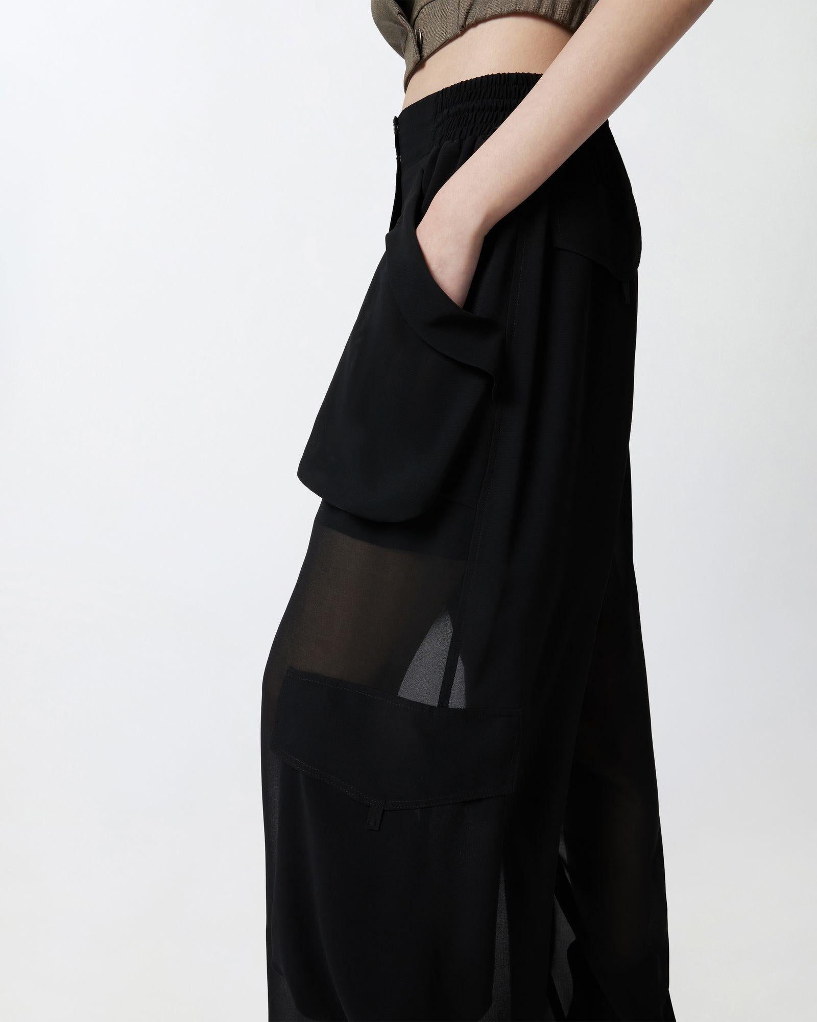 Pantalone cargo in georgette trasparente - Pinko 104751-A21F Z99 PINKO 
