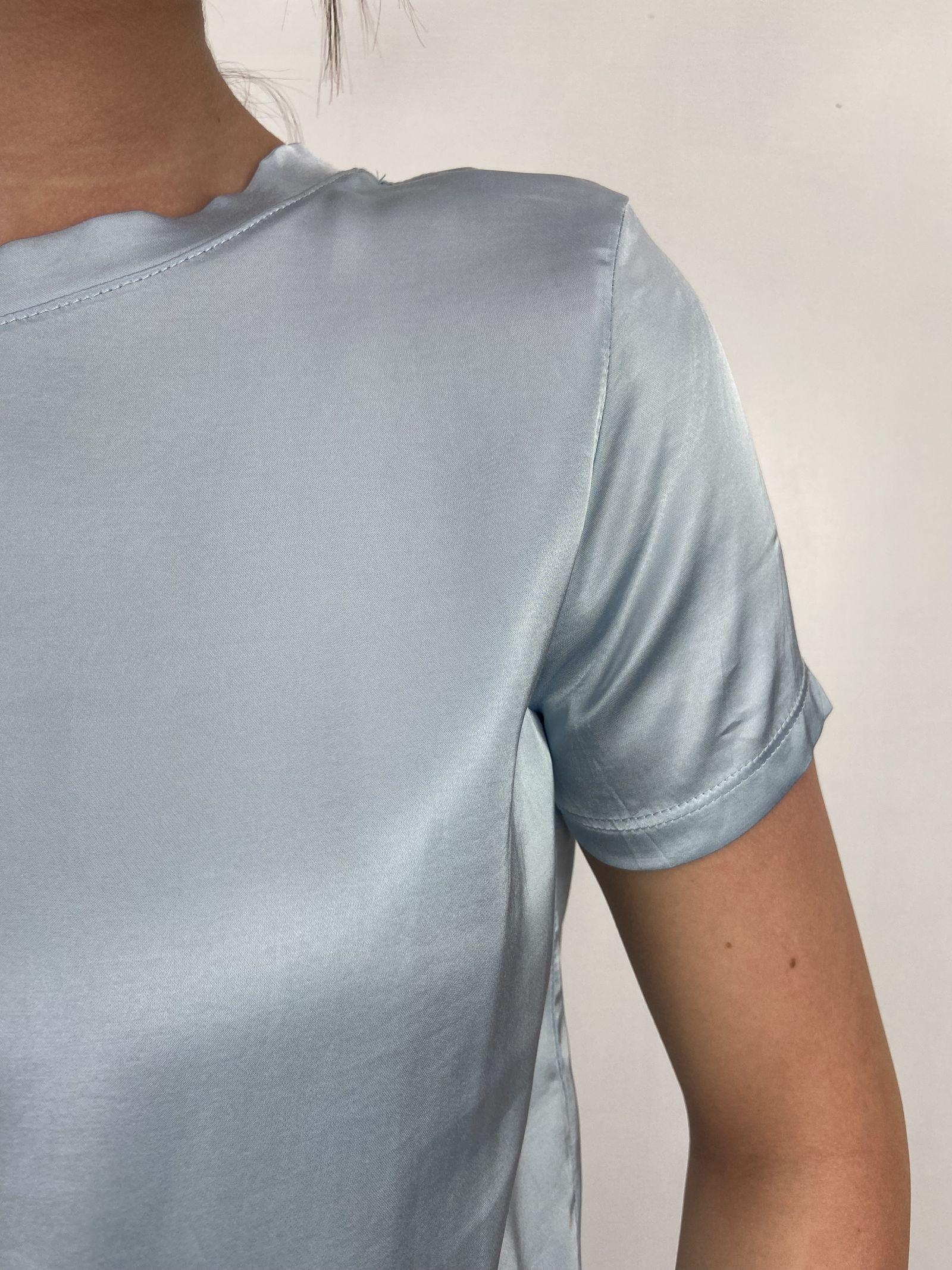 T-shirt lucida girocollo MM203633 AZZURRO OFELIA 
