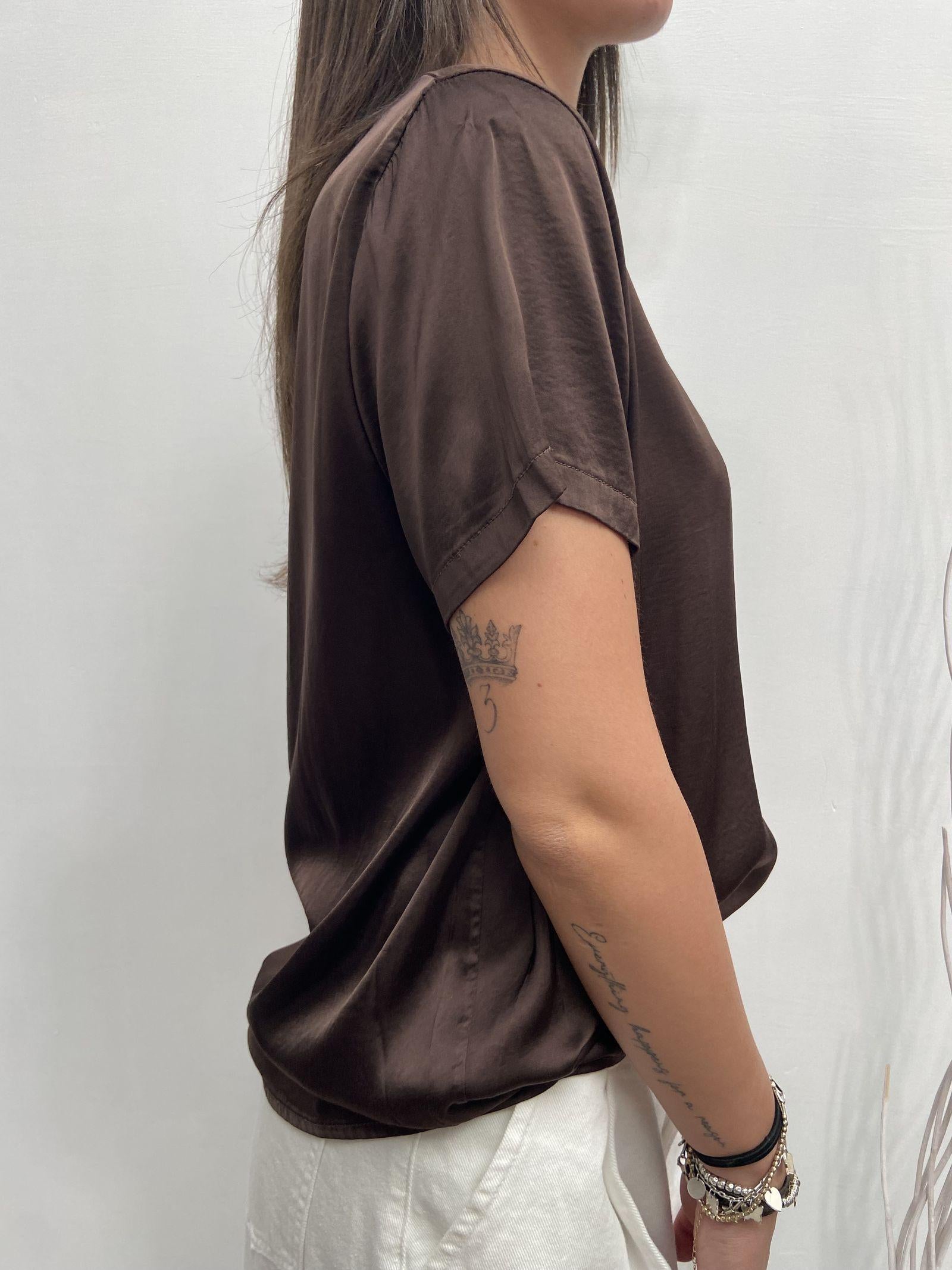 T- shirt girocollo satinata - Ofelia MS2003 MORO OFELIA 