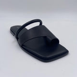 Square Open sandalo comby monodito nero