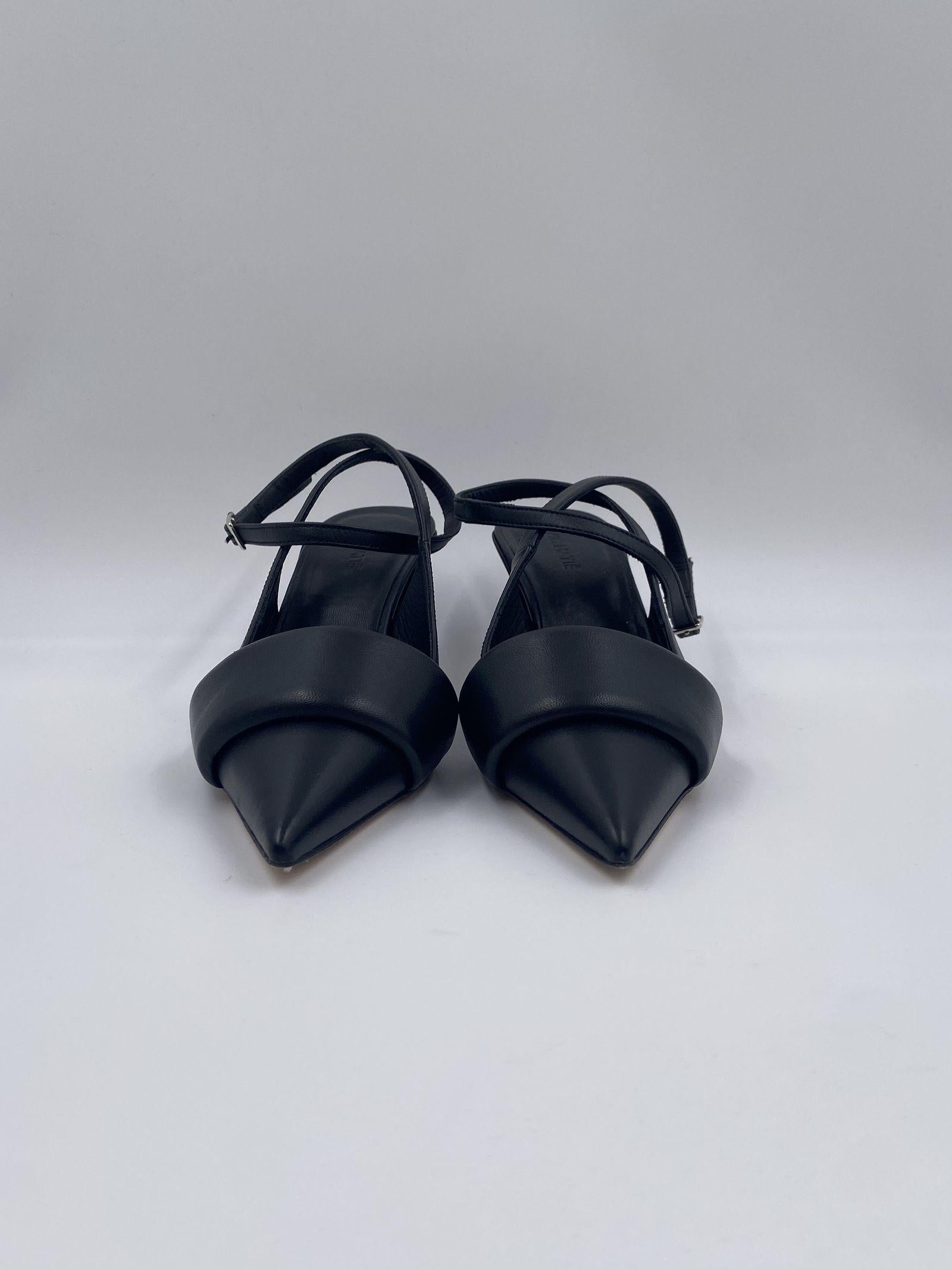 Sandalo slingback in pelle 1C6500D NERO VIC MATIE' 