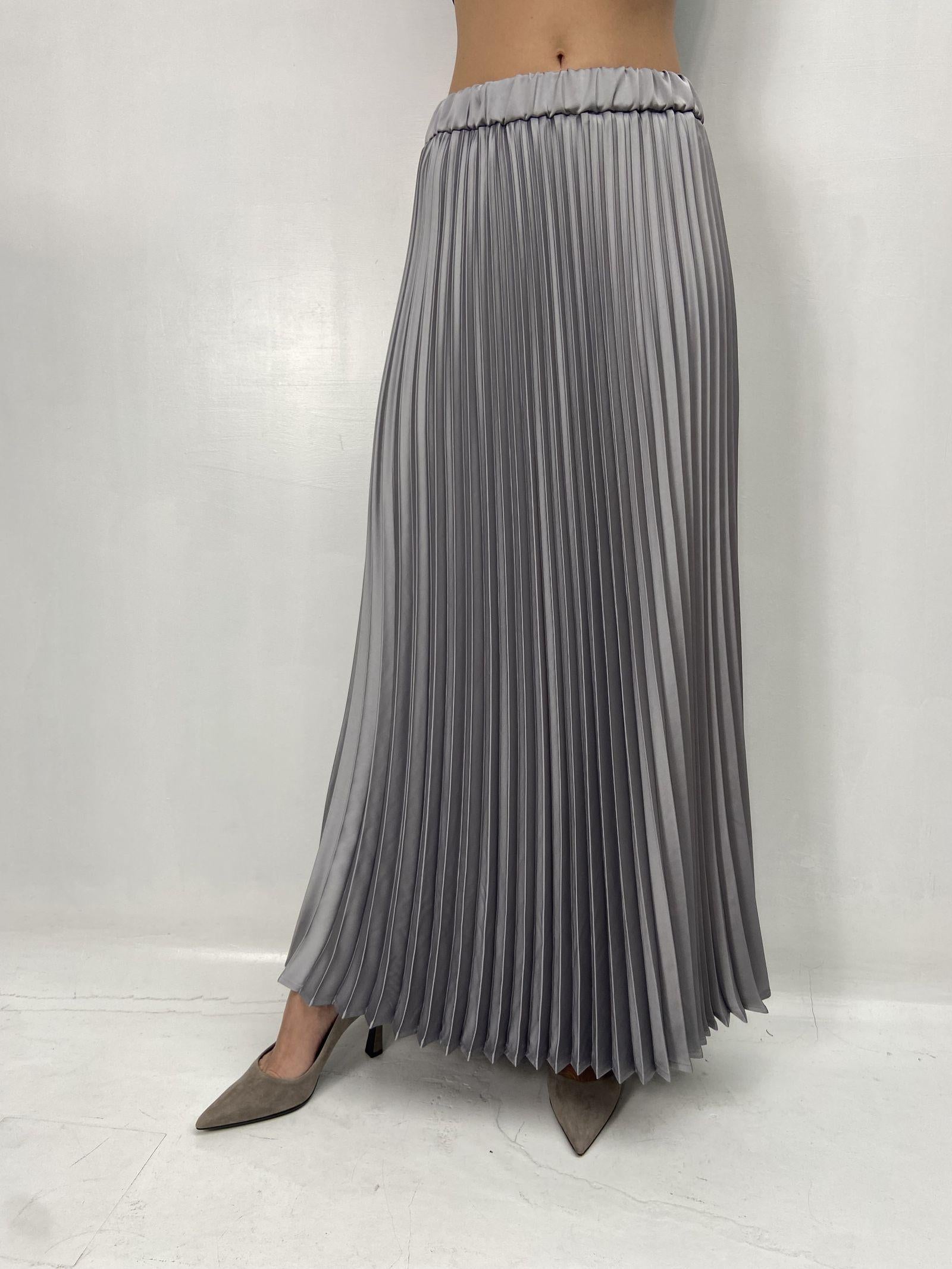 Gonna in raso plissè - Ofelia SK1183 GRIGIO OFELIA 