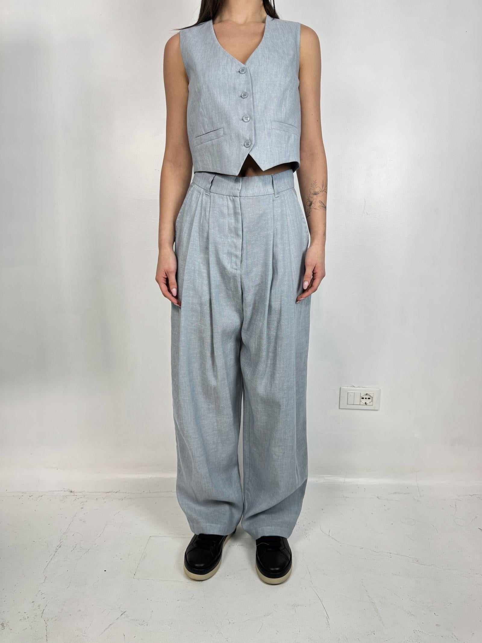 Pantalone con pieghe - Eleh SS260308 CELESTE ELEH 