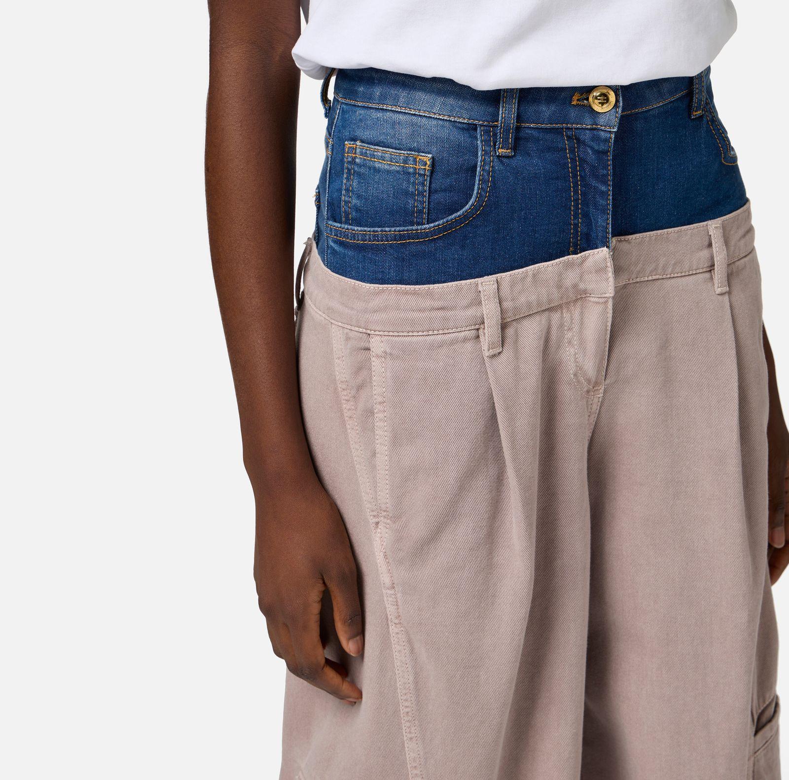 Pantalone cargo in cotone con baschina - Elisabetta Franchi PJ92D51E2 DL8 ELISABETTA FRANCHI 
