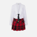 Abito a camicia in popeline e gonna in tartan AB76147E1 DB6 ELISABETTA FRANCHI 