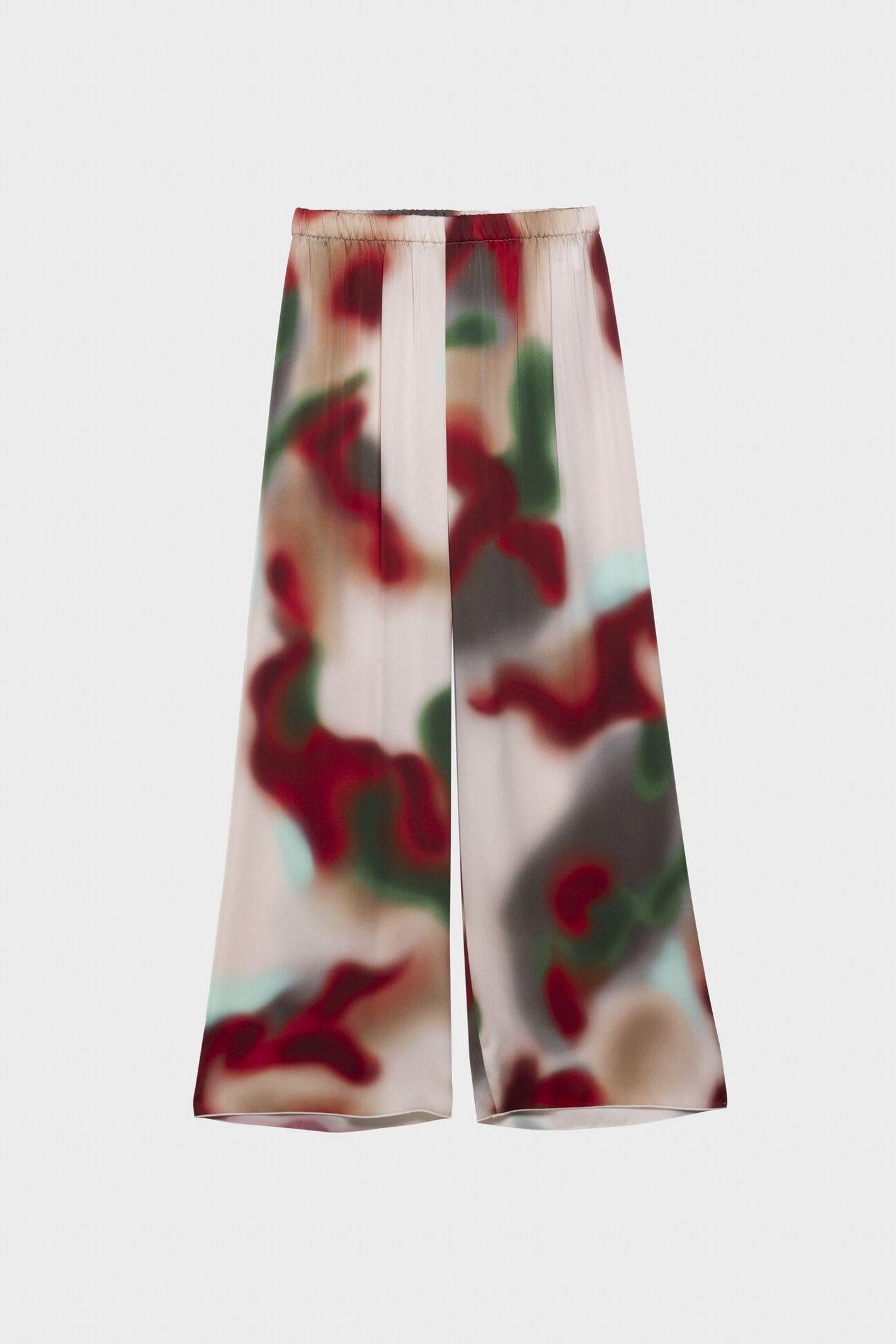 Pantalone in raso fantasia multicolor PIOB30D8 03 CARLA G. 