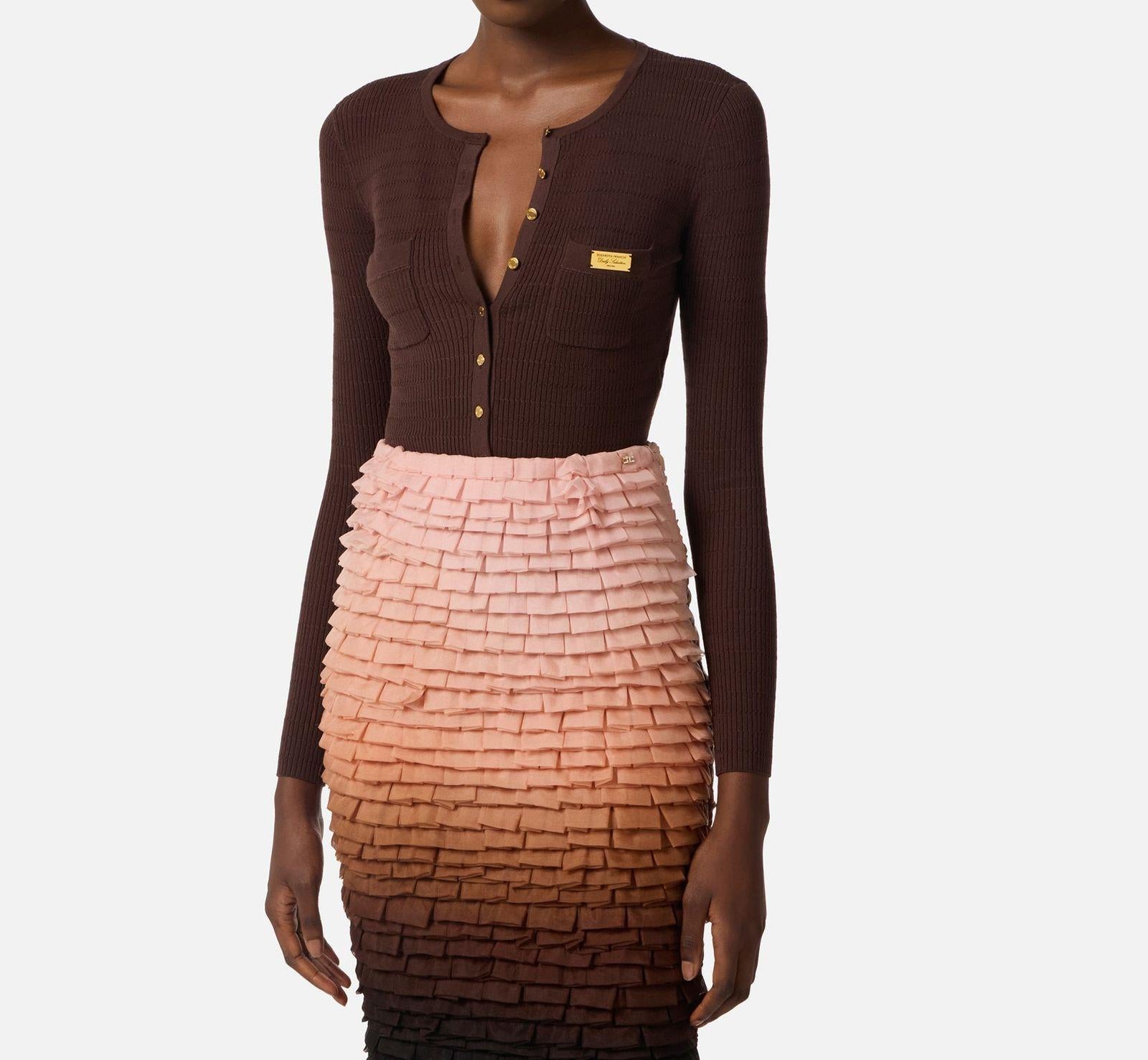 Cardigan con micro trecce - Elisabetta Franchi MK88B61E2 644 ELISABETTA FRANCHI 