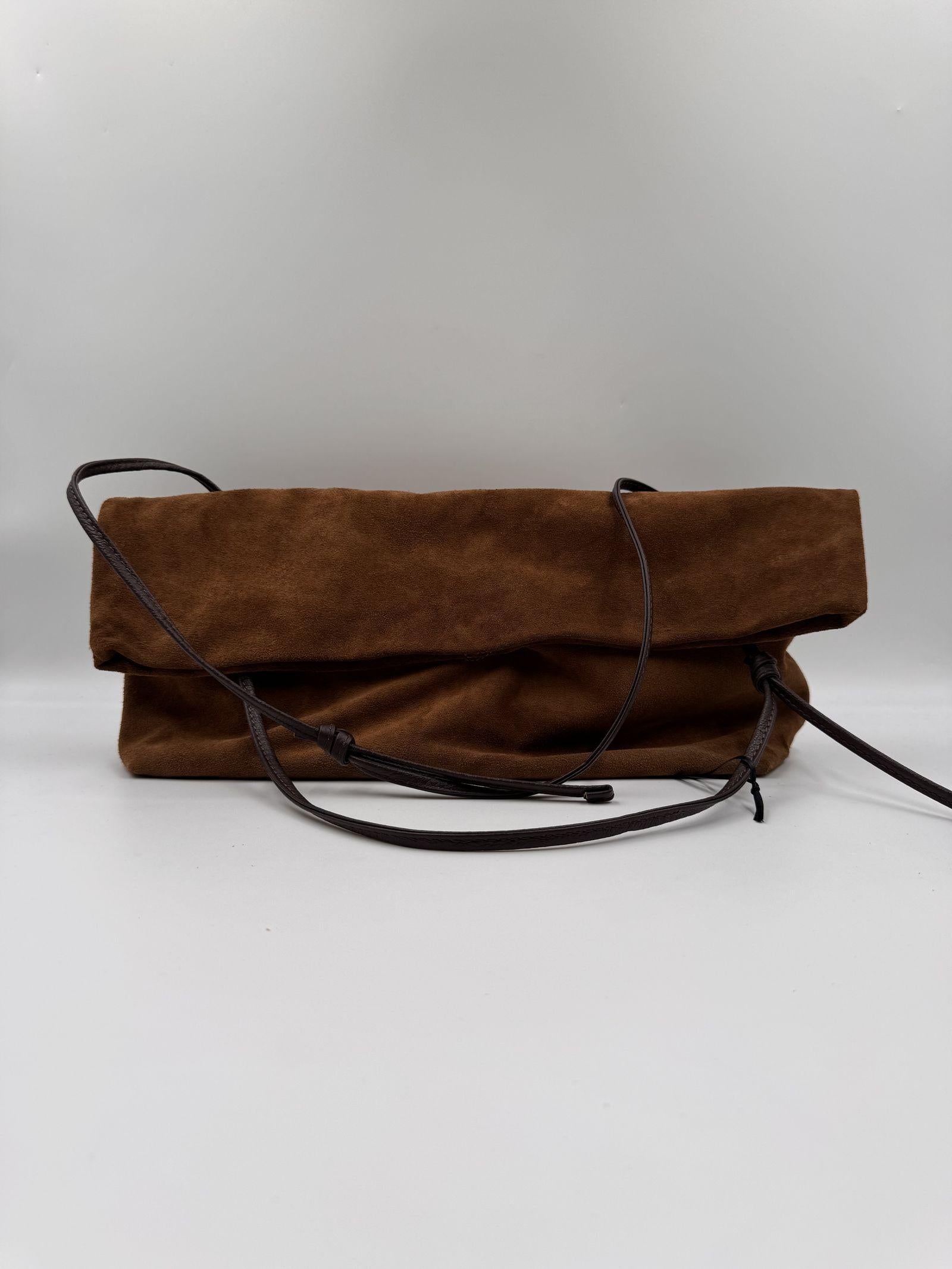 Borsa pieghevole in camoscio - Ofelia AZ208C CASTAGNA OFELIA 