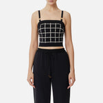 Top a fascia in jacquard logo - Elisabetta Franchi TK32B51E2 E84 ELISABETTA FRANCHI 
