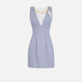 Abito con foulard gioiello - Elisabetta Franchi AB95762E2 019 ELISABETTA FRANCHI 