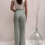 Pantalone stampa geometrica logata - Elisabetta Franchi PA00826E2 AT5 ELISABETTA FRANCHI 