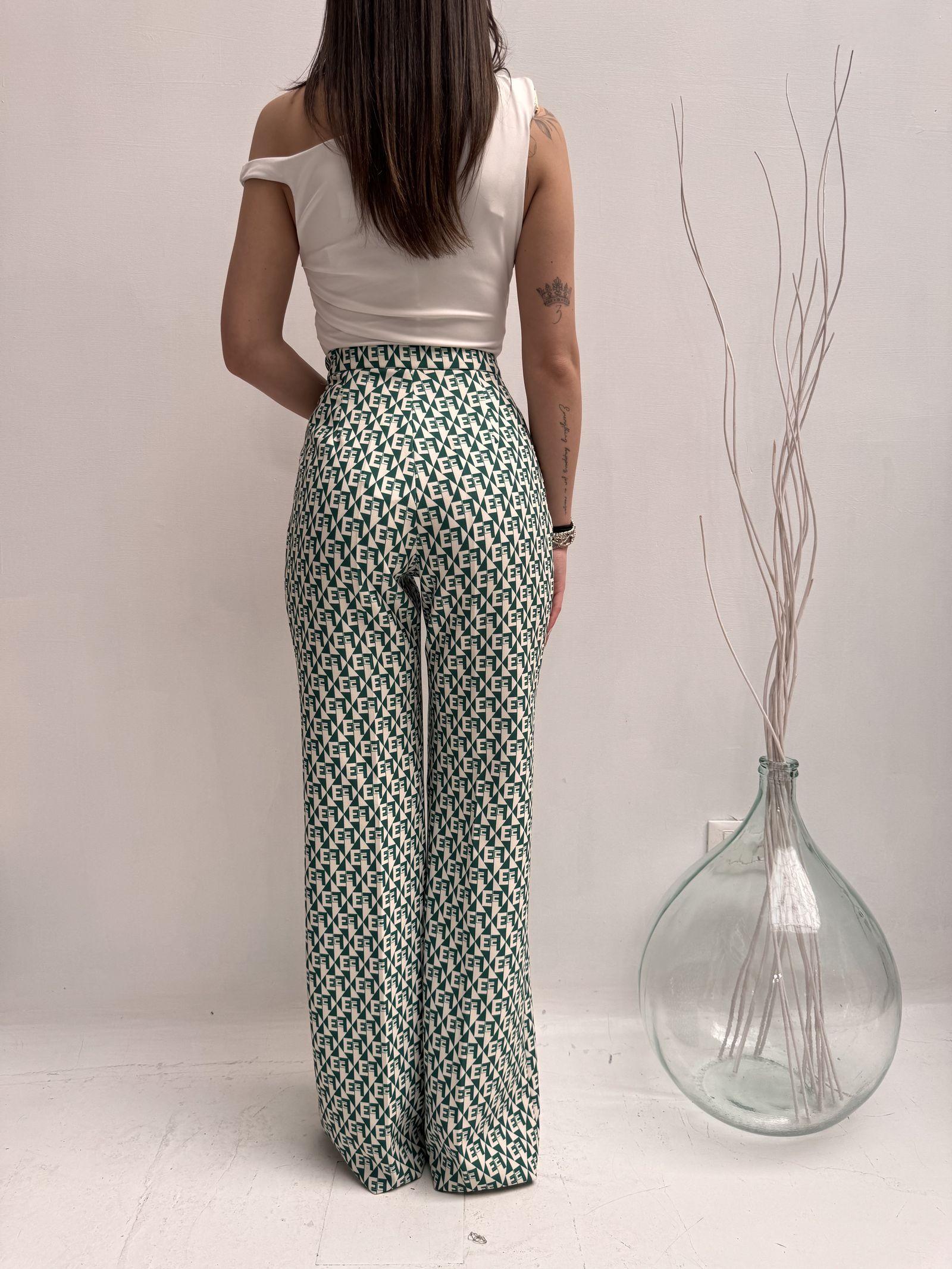 Pantalone stampa geometrica logata - Elisabetta Franchi PA00826E2 AT5 ELISABETTA FRANCHI 