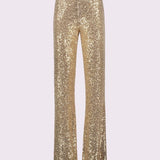 Pantalone vita alta con paillettes