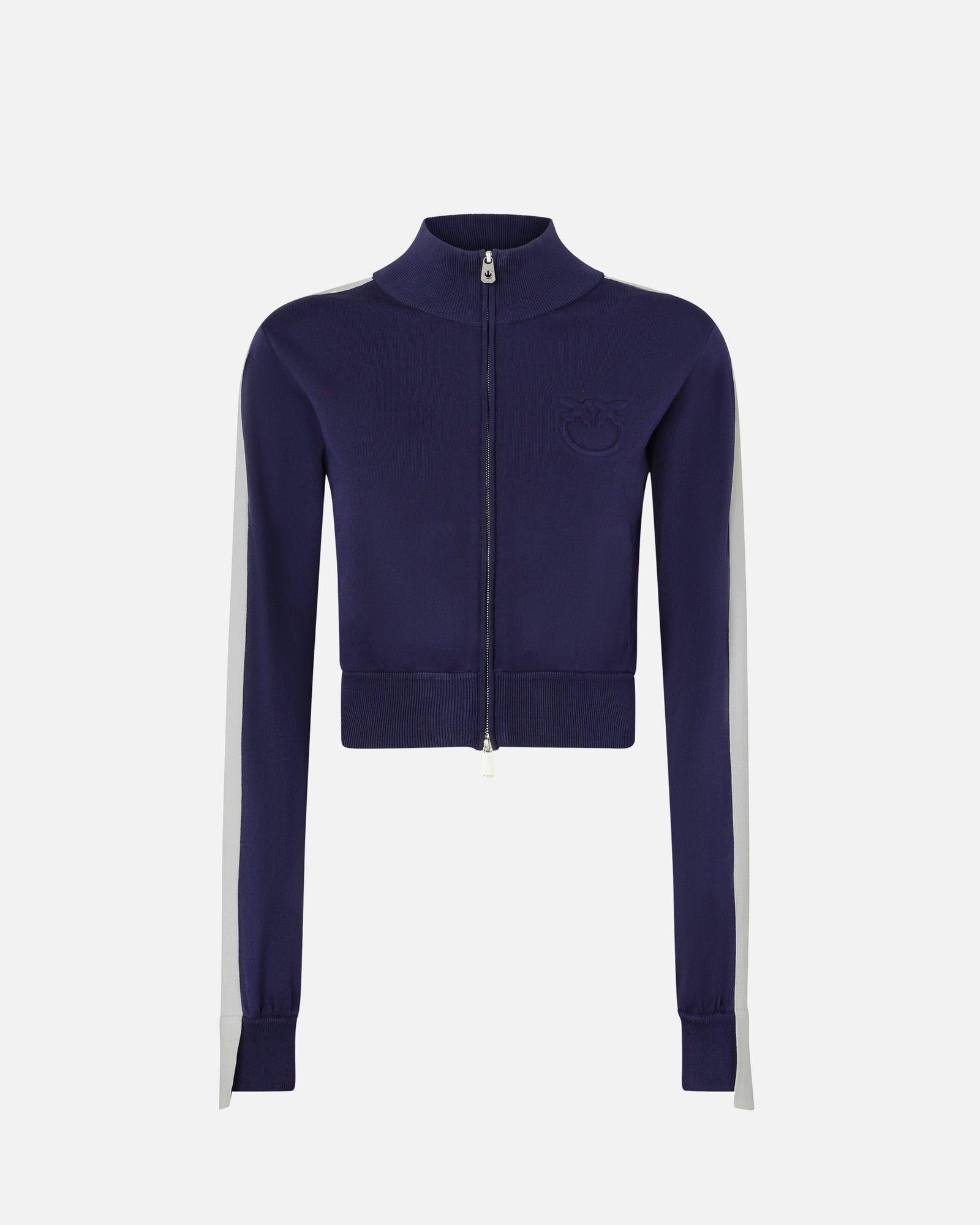 Felpa con zip in tessuto piquet 104738-A2FQ EZ1 PINKO 