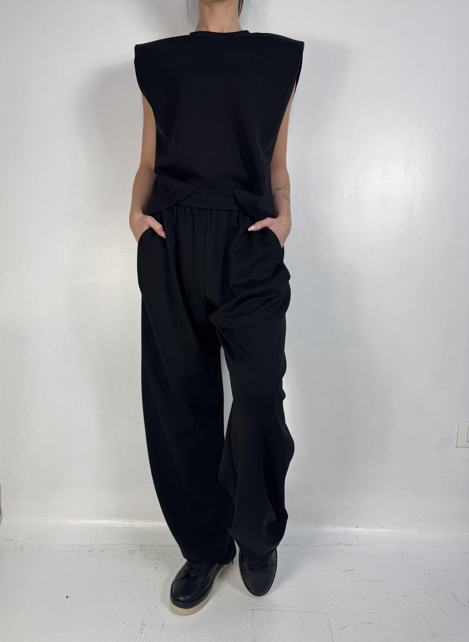 Pantalone gamba ampia - Eleh SS260185 NERO ELEH 