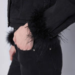 Giubbotto in denim con piume 521FD36001 00 GAUDI' 