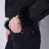 Giubbotto in denim con piume 521FD36001 00 GAUDI' 