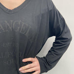 T-shirt stampa Los Angeles 2831LOSANGELES NERO OFELIA 