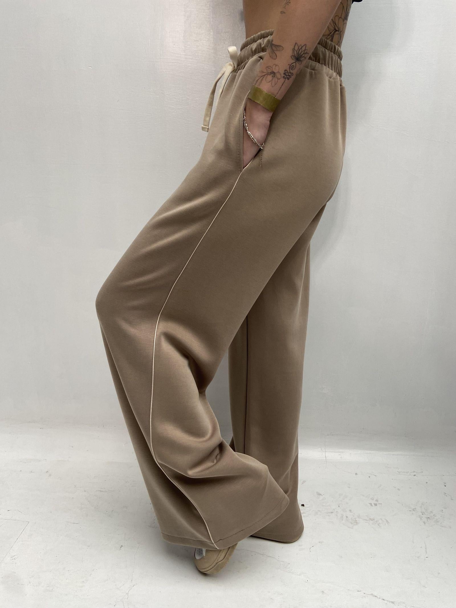 Pantalone gamba ampia Z6034 BEIGE OFELIA 