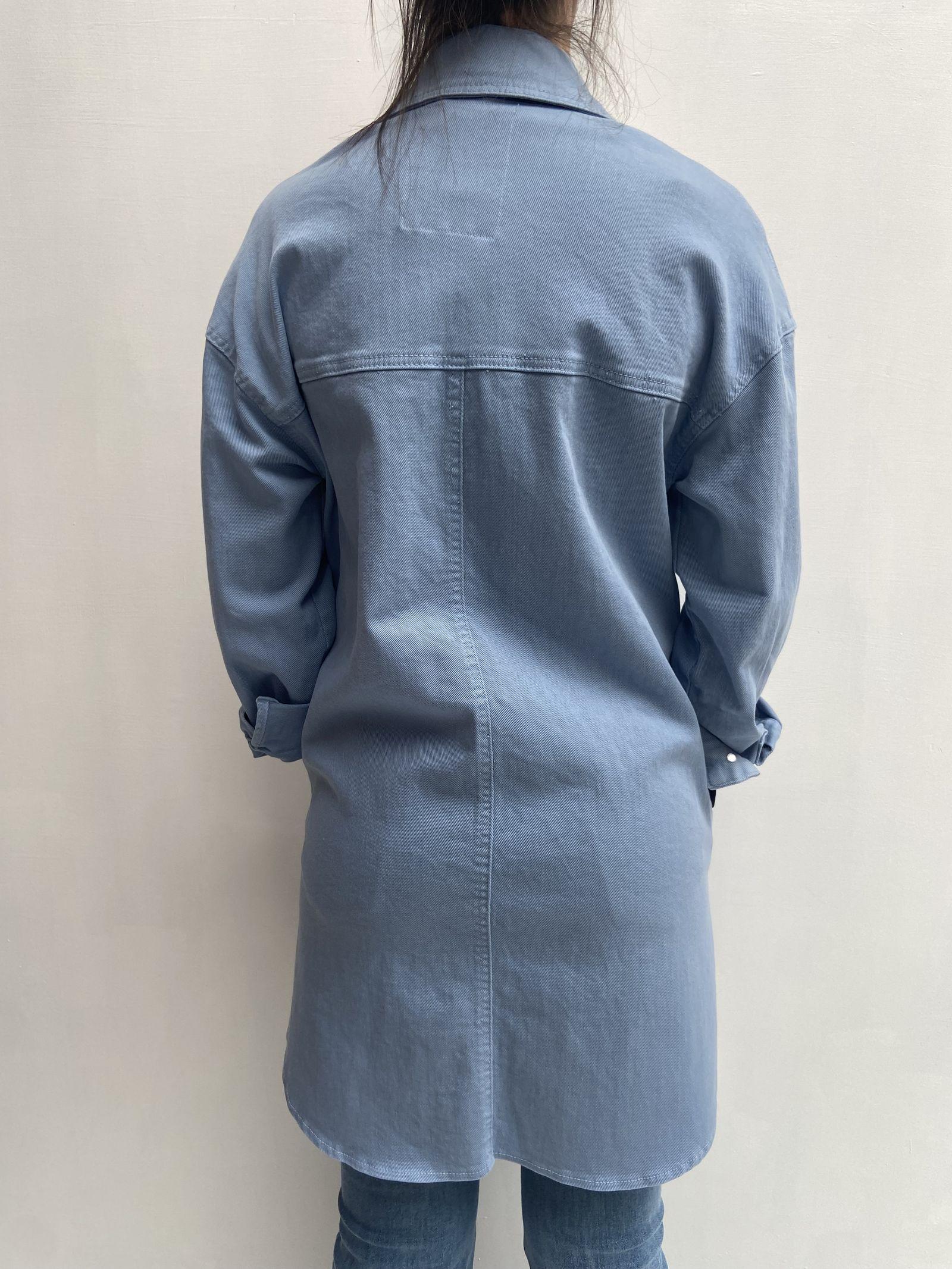 Camicia in denim con patch 525106BIS AZZURRO OFELIA 