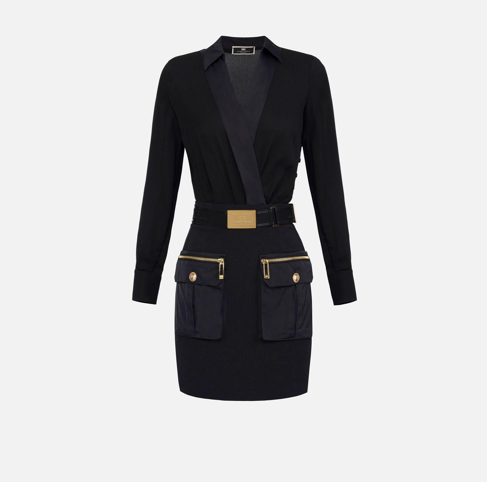 Abito con camicia incrociata e gonna con tasche AB65546E2 110 ELISABETTA FRANCHI 